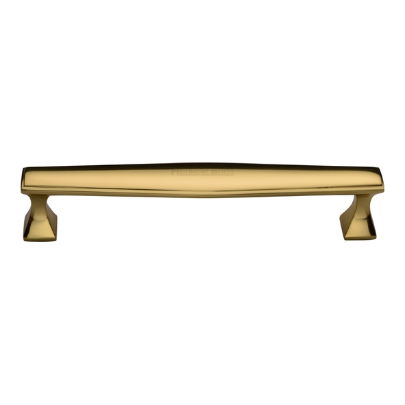 C0334 160-PB • 160 x 177 x 35mm • Polished Brass • Heritage Brass Art Deco Cabinet Pull Handle